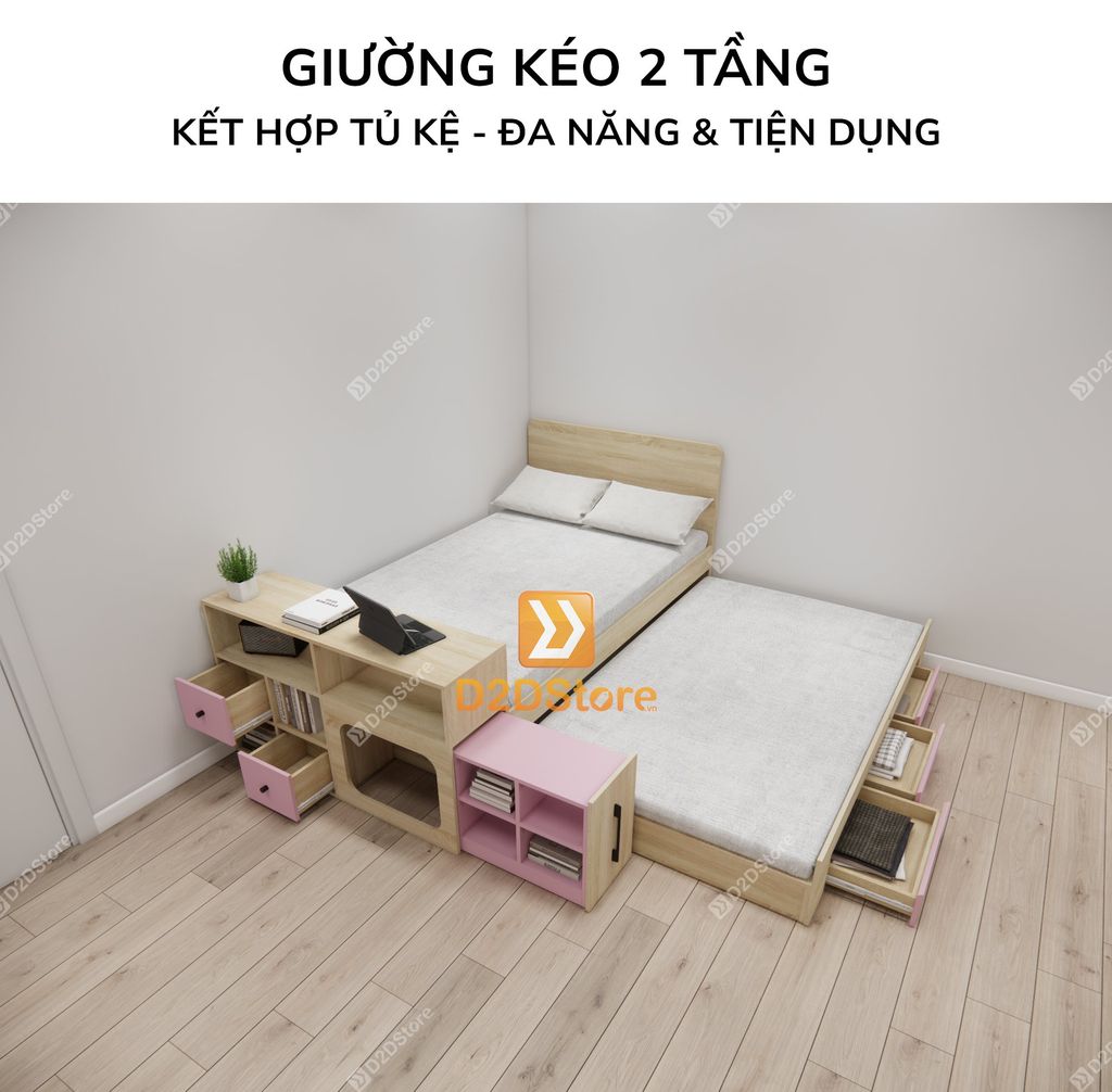 Giường kéo 2 tầng thông minh nhiều kích thước mã BC.GMC04