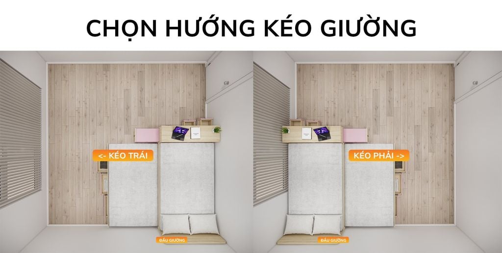 Giường kéo 2 tầng thông minh nhiều kích thước mã BC.GMC04