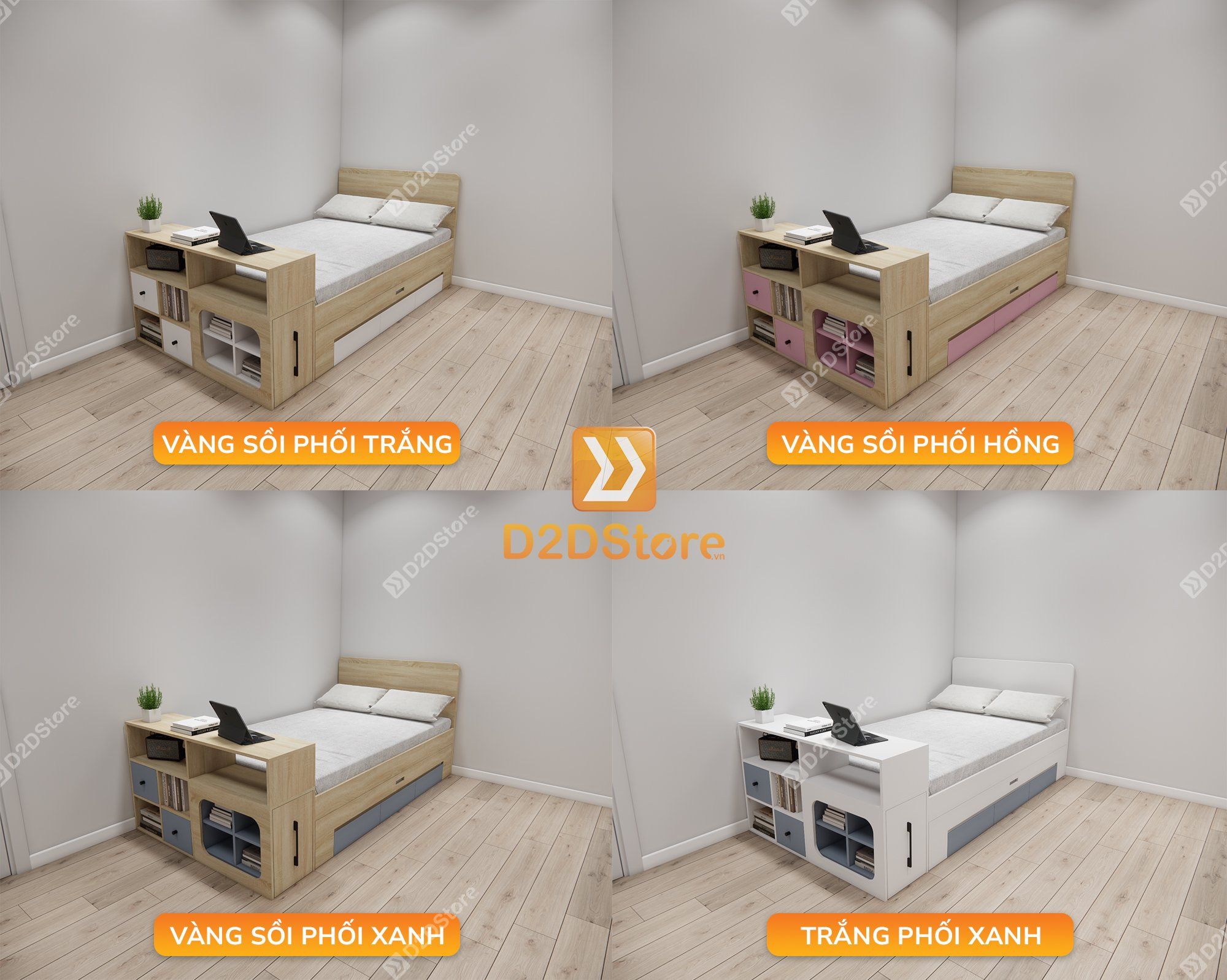  Giường kéo 2 tầng thông minh nhiều kích thước mã BC.GMC04 