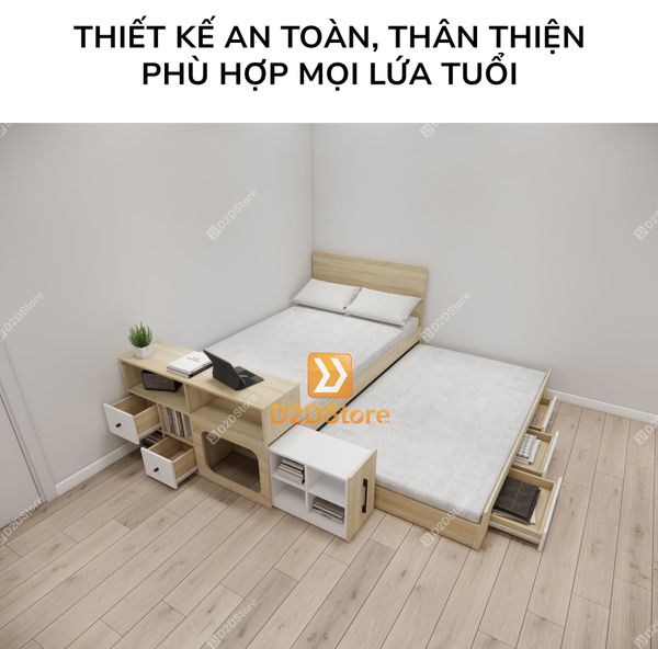 Giường kéo 2 tầng mẹ bồng con GDN.MC13