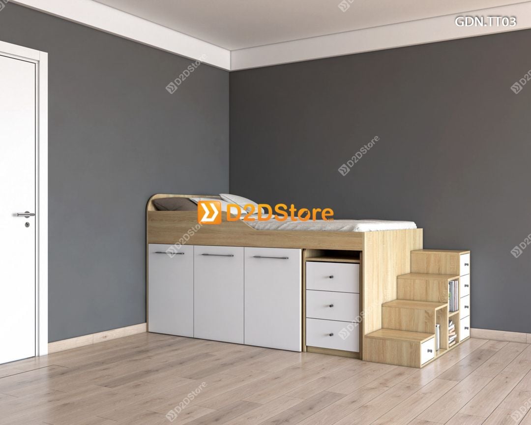  Giường kết hợp tủ áo thấp GDN.TT03 
