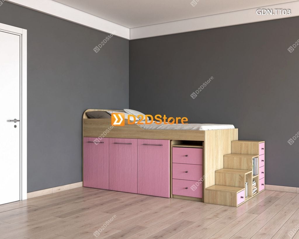 Giường kết hợp tủ áo thấp GDN.TT03