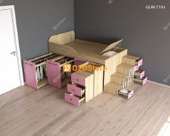 Giường kết hợp tủ áo thấp GDN.TT03
