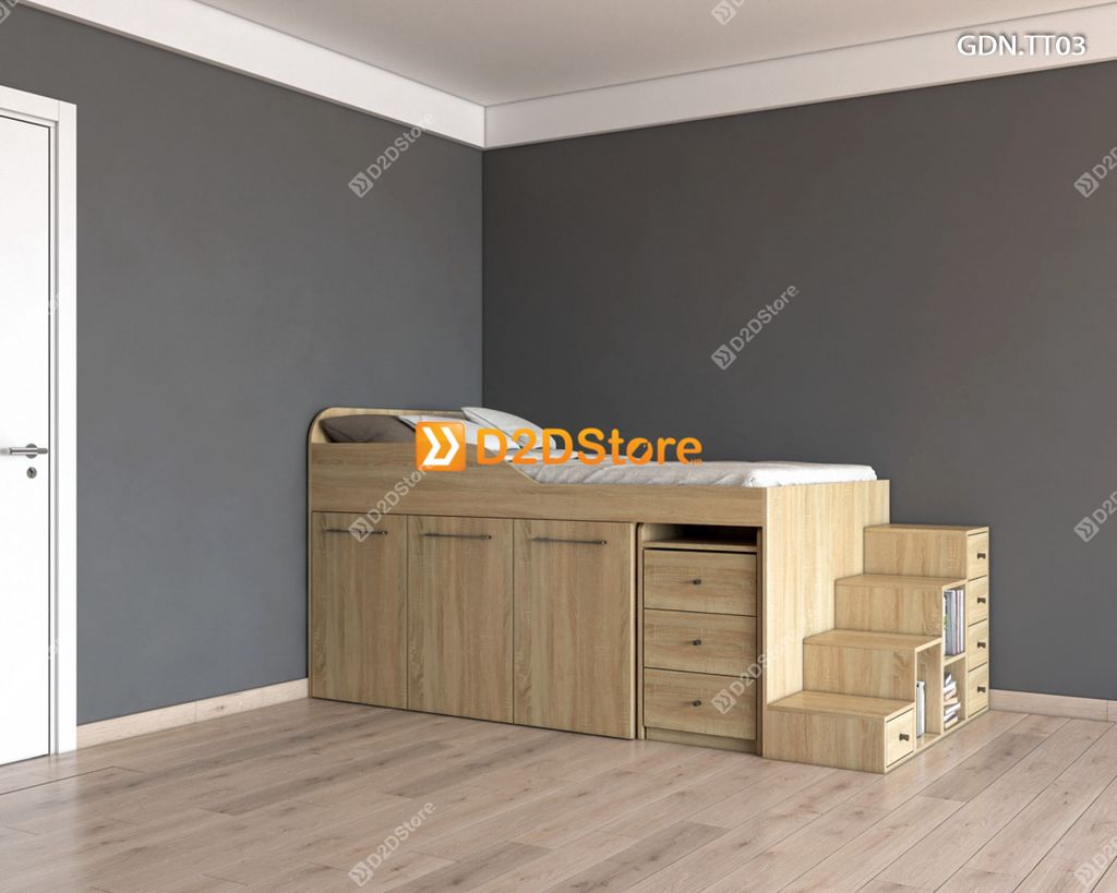 Giường kết hợp tủ áo thấp GDN.TT03