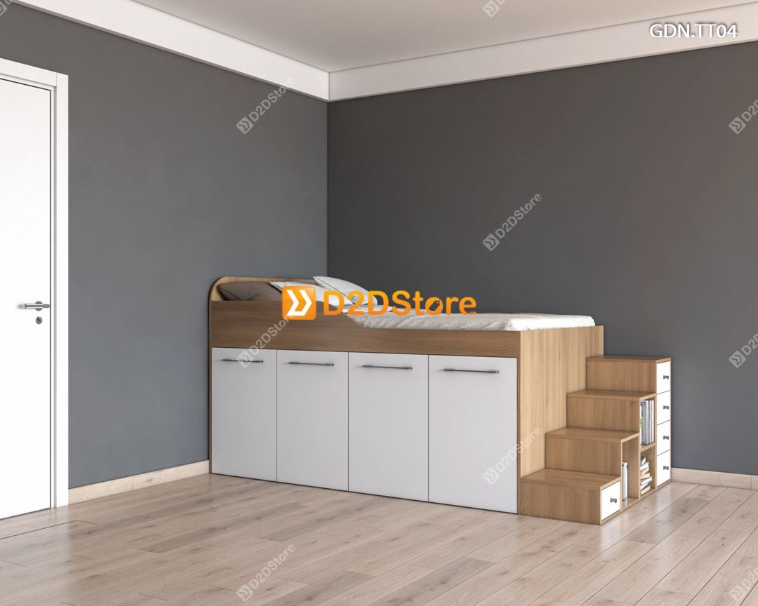  Giường kết hợp tủ áo thấp GDN.TT04 