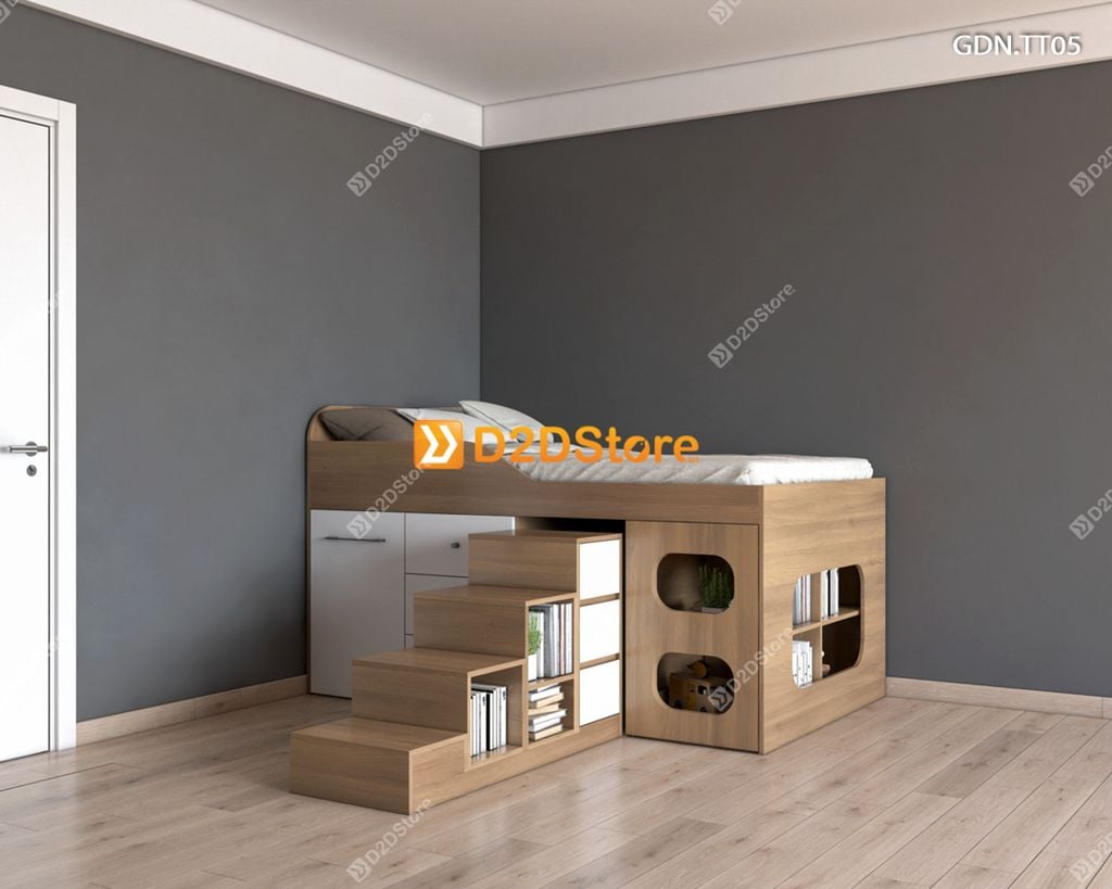Giường kết hợp tủ áo thấp GDN.TT05