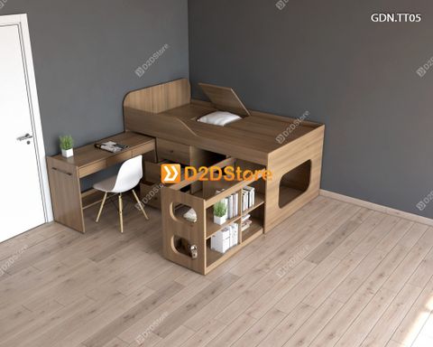 Giường kết hợp tủ áo thấp GDN.TT05