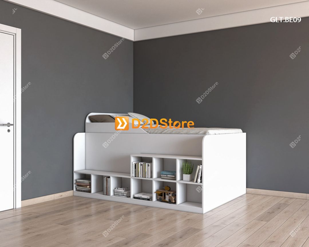  Giường ngủ kết hợp tủ kệ sách GDN.KS08 
