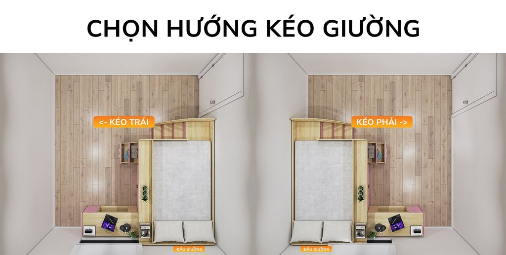 Giường kết hợp tủ áo và các ngăn hộc tủ lưu trữ đa năng mã BC.GDN13