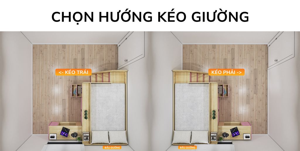 Giường ngủ kết hợp bàn học tủ áo GDN.BT17