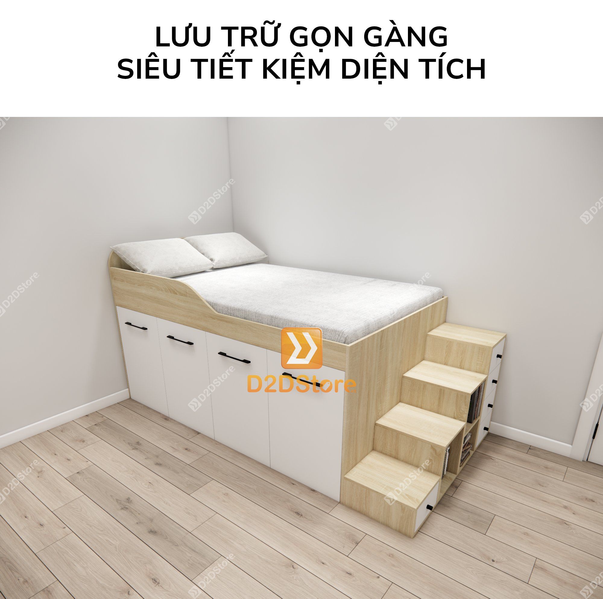  Giường đa năng kết hợp bàn học và tủ kéo thông minh mã BC.GDN14 