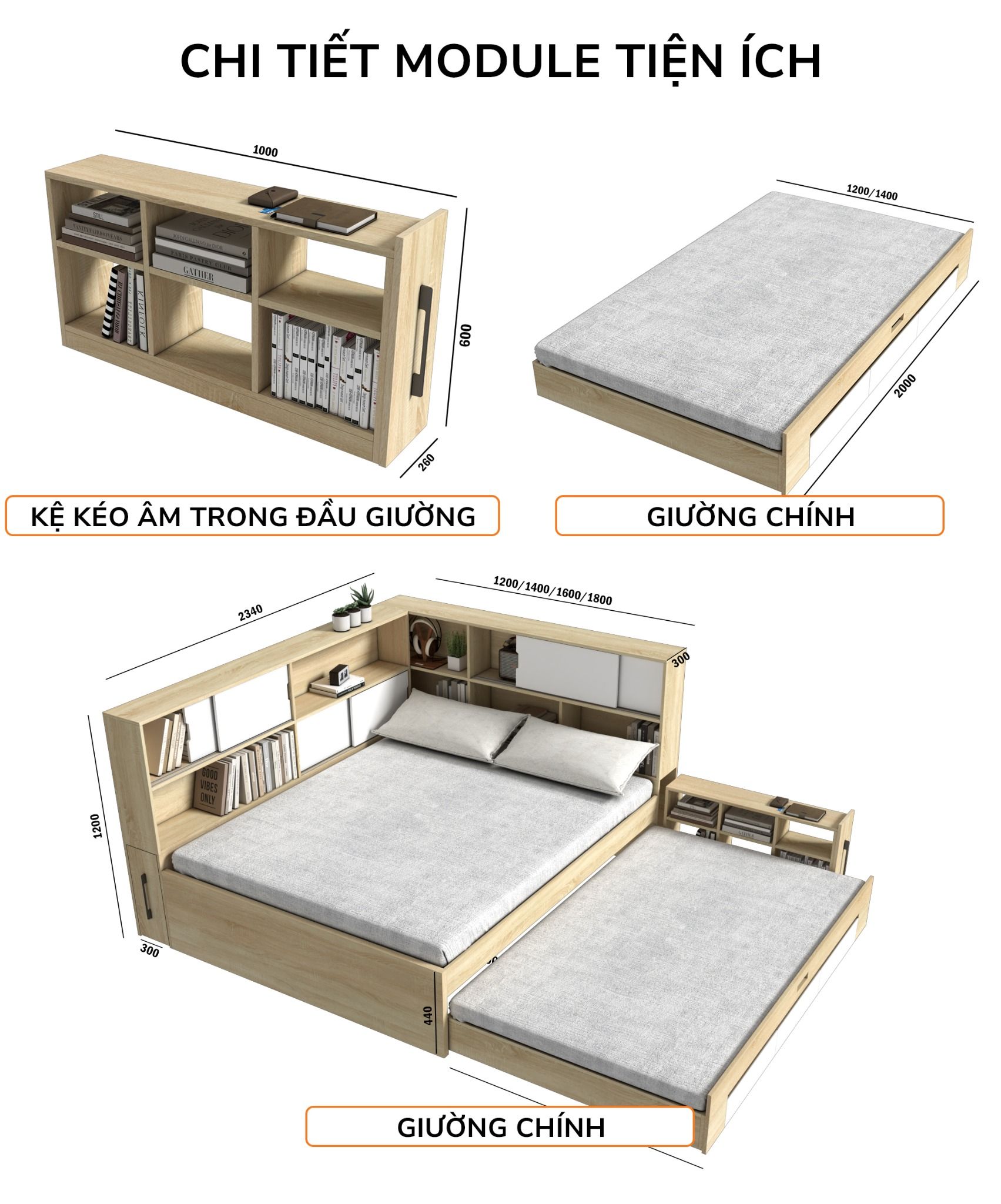  Giường kéo 2 tầng mẹ bồng con GDN.MC03 