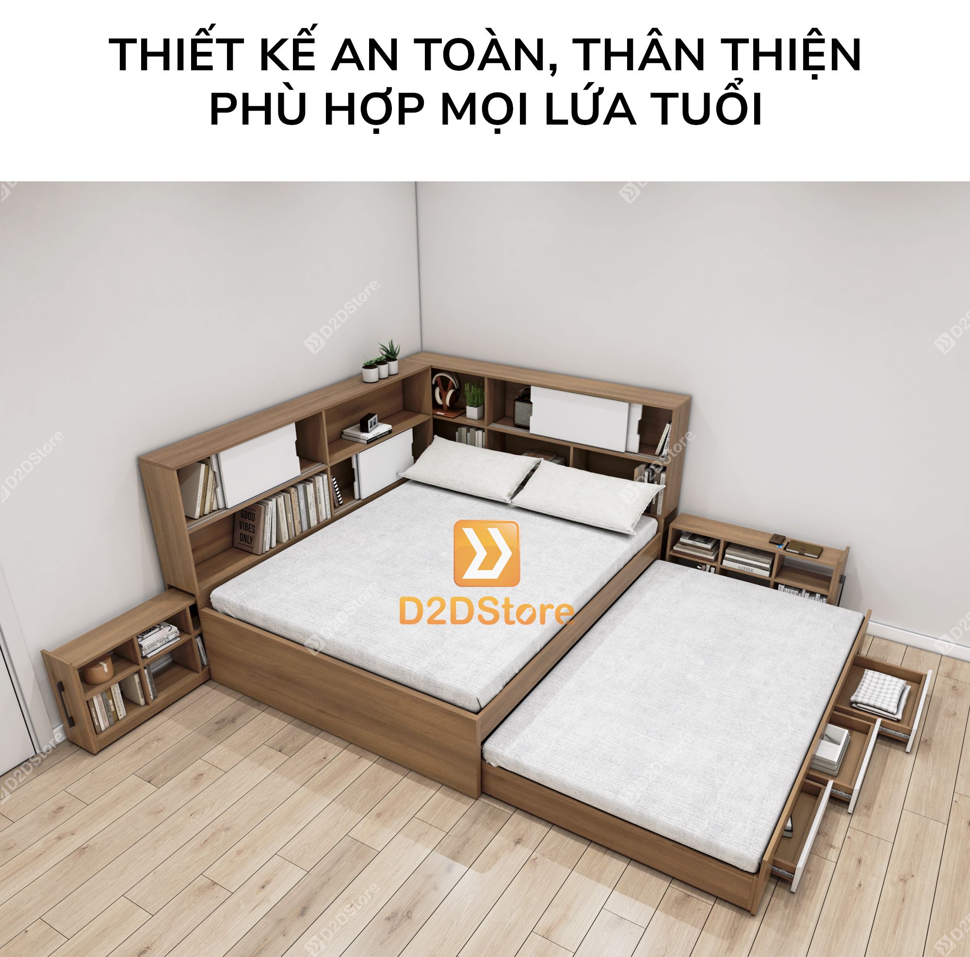  Giường kéo 2 tầng mẹ bồng con GDN.MC03 