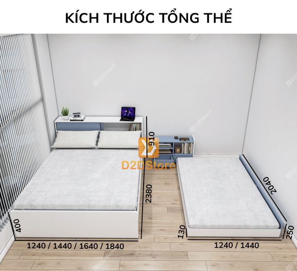 Giường kéo 2 tầng mẹ bồng con GDN.MC14