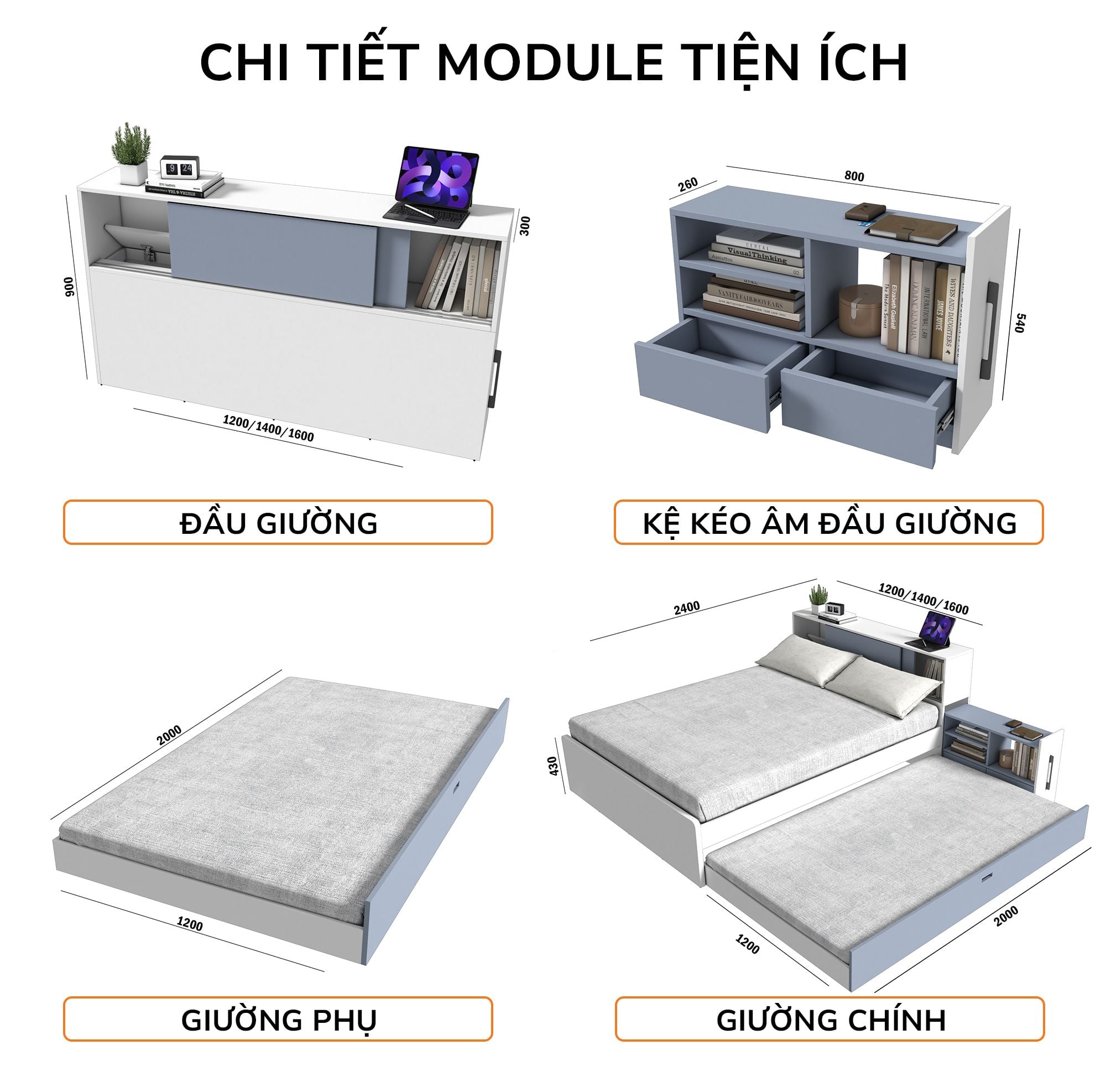  Giường mẹ bồng con thông minh nhiều kích thước mã BC.GMC15 