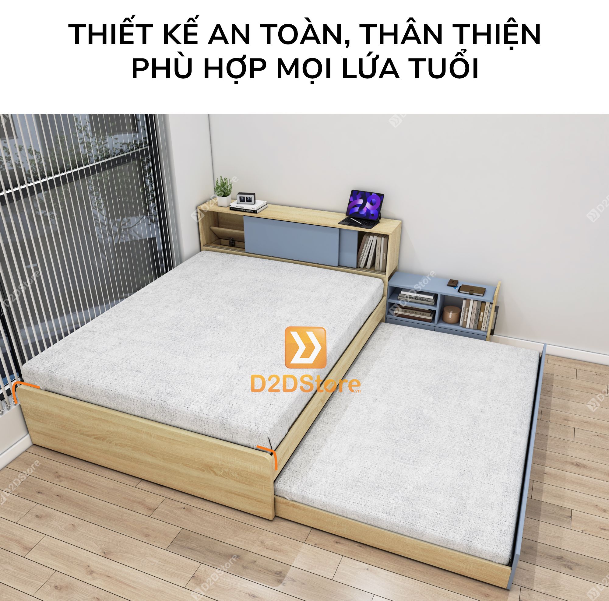  Giường kéo 2 tầng mẹ bồng con GDN.MC14 