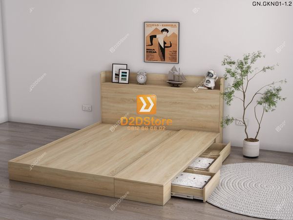 Giường ngủ thấp kiểu Nhật GN.GKN01