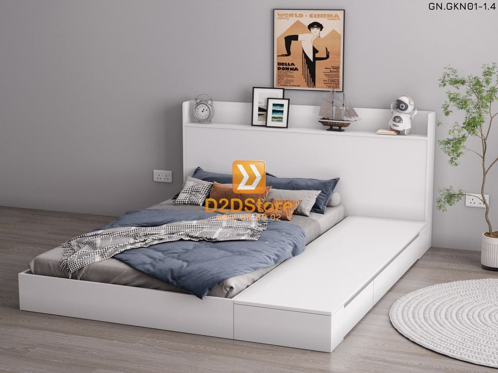 Giường ngủ thấp kiểu Nhật GN.GKN01-1.4
