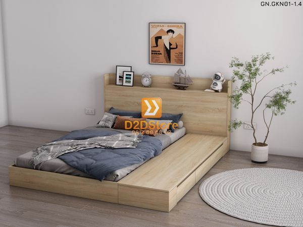 Giường ngủ thấp kiểu Nhật GN.GKN01-1.4