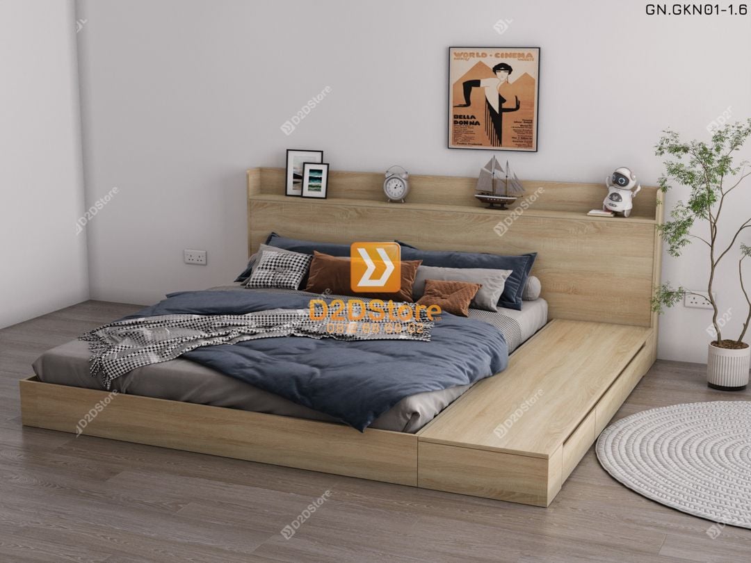  Giường ngủ thấp kiểu Nhật GN.GKN01 