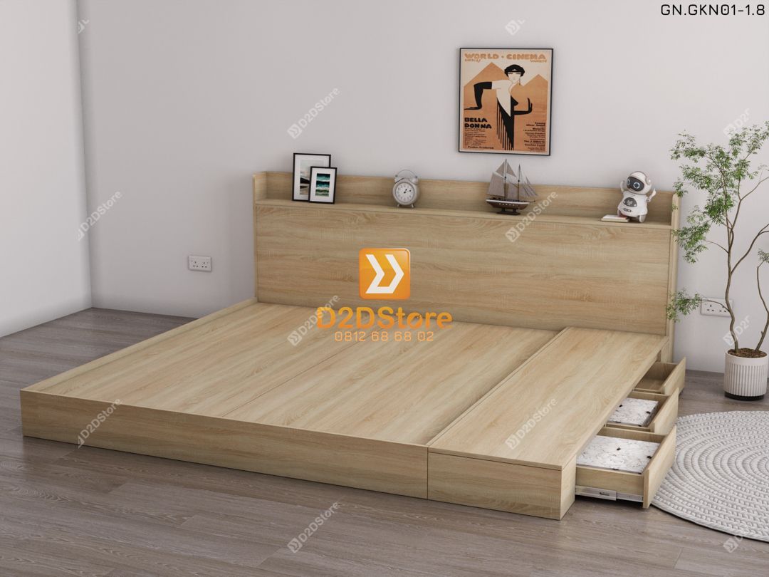  Giường ngủ thấp kiểu Nhật GN.GKN01 