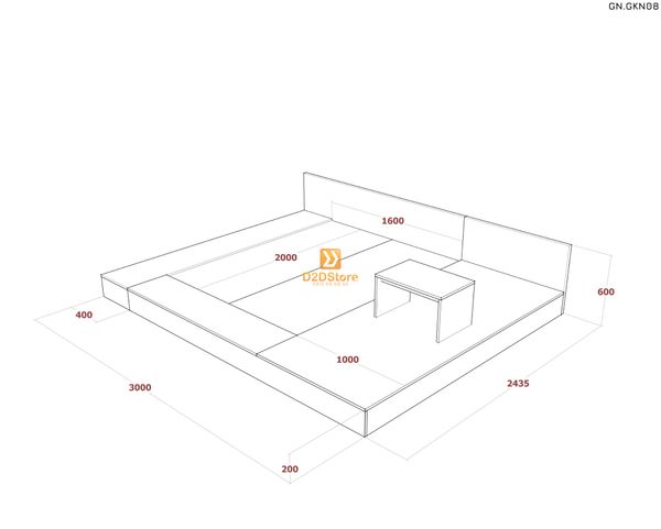 Giường ngủ thấp kiểu Nhật GN.GKN08