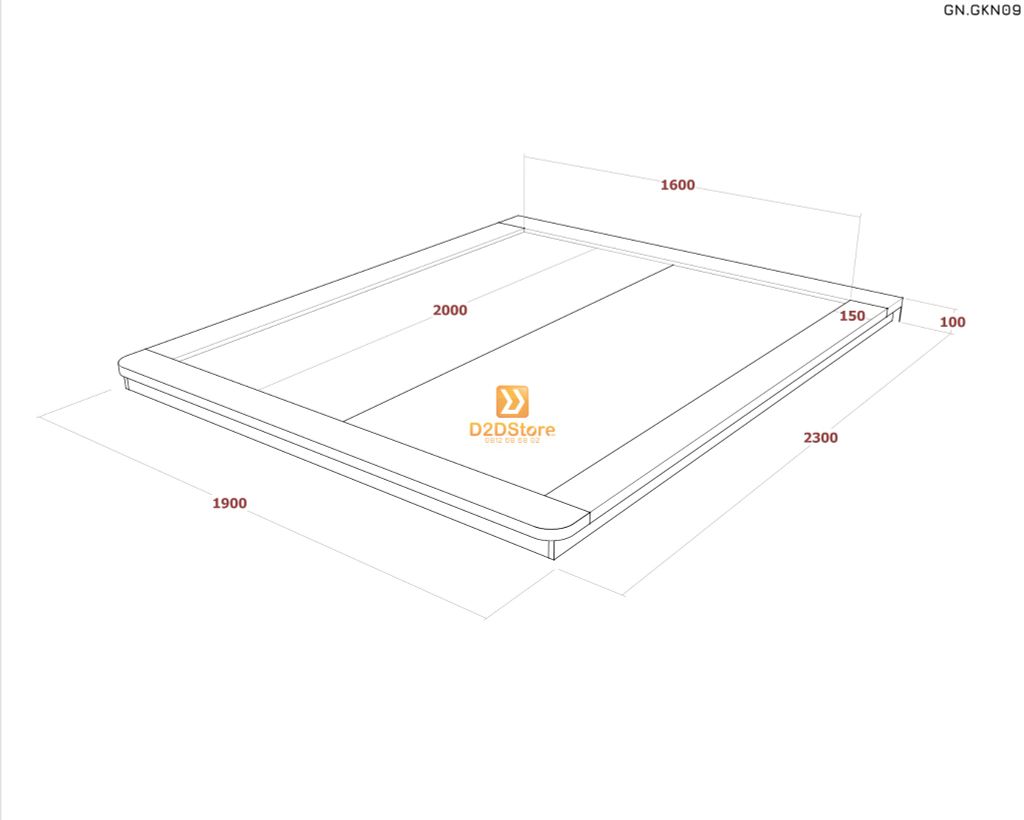 Giường ngủ thấp kiểu Nhật GN.GKN09