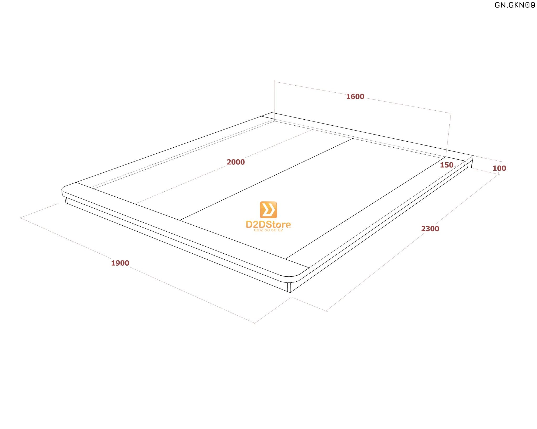  Giường ngủ thấp kiểu Nhật GN.GKN09 