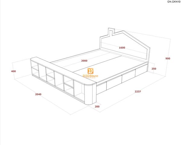 Giường ngủ thấp kiểu Nhật GN.GKN10