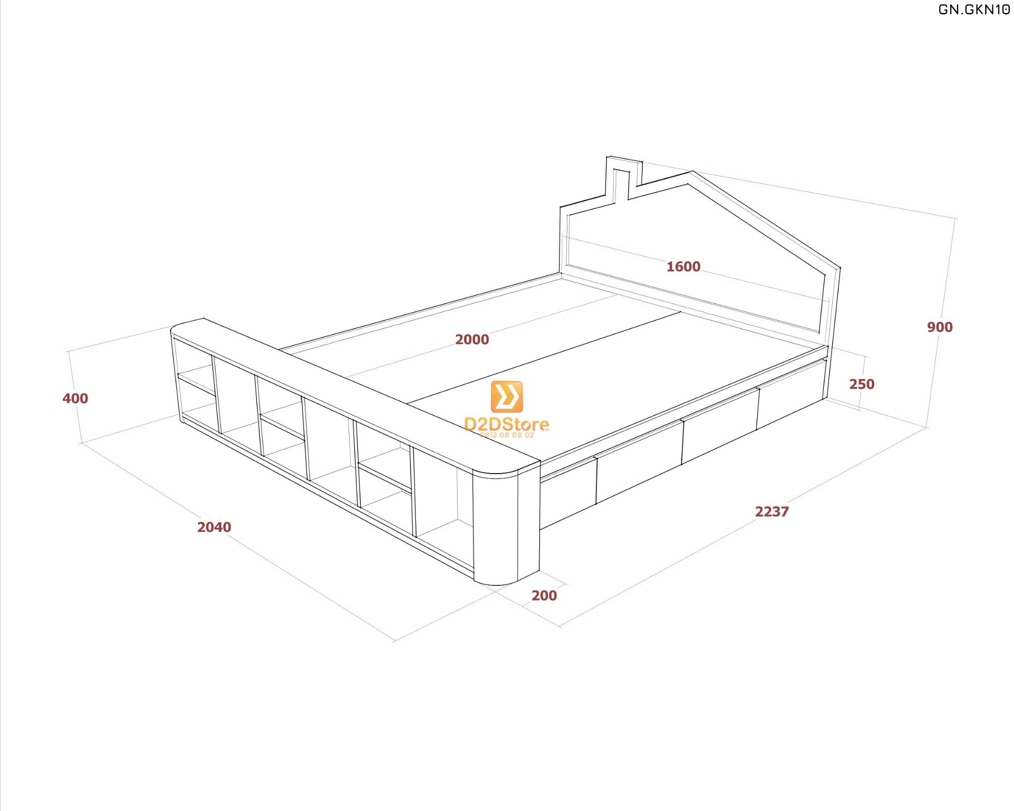  Giường ngủ thấp kiểu Nhật GN.GKN10 