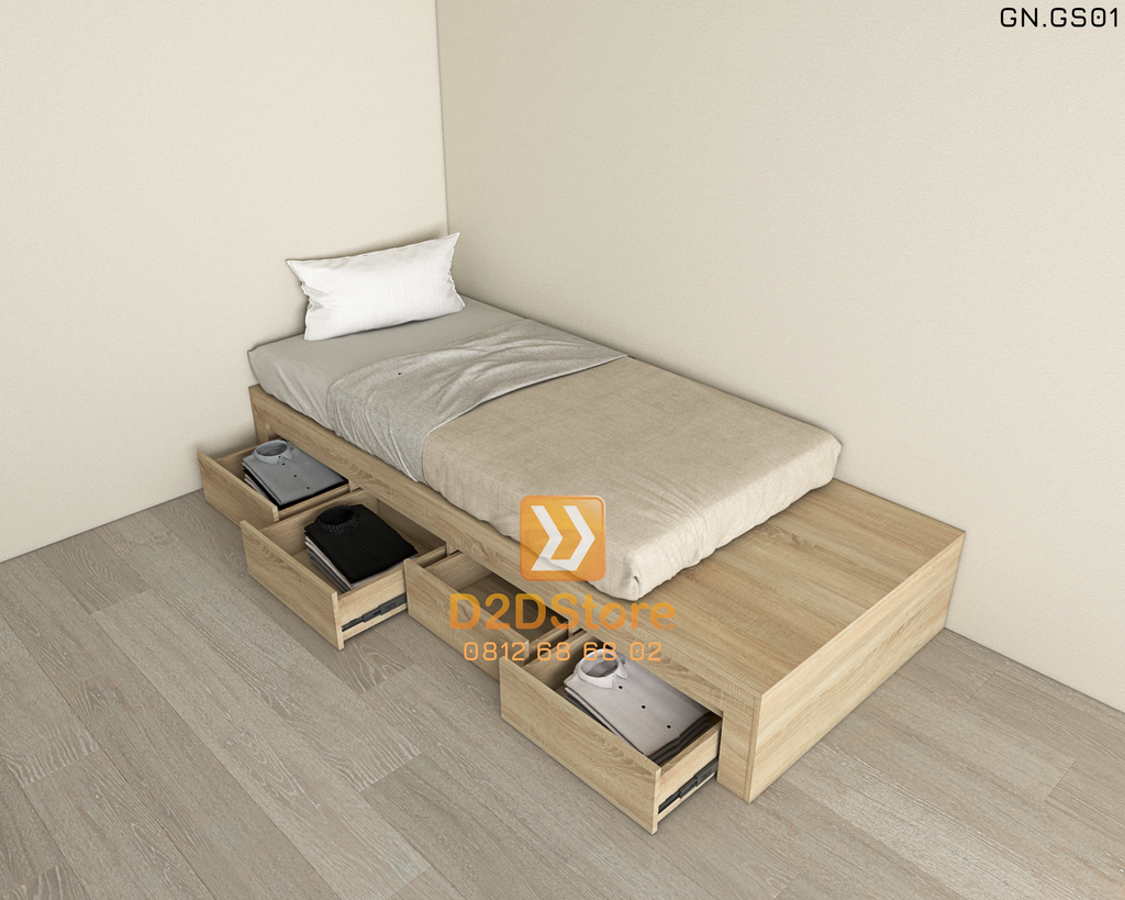 Giường ngủ kiểu bục sàn GN.GS01
