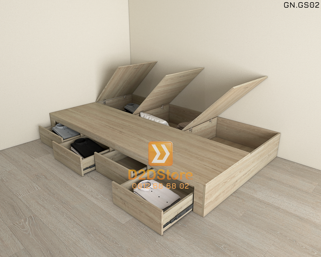 Giường ngủ kiểu bục sàn GN.GS02