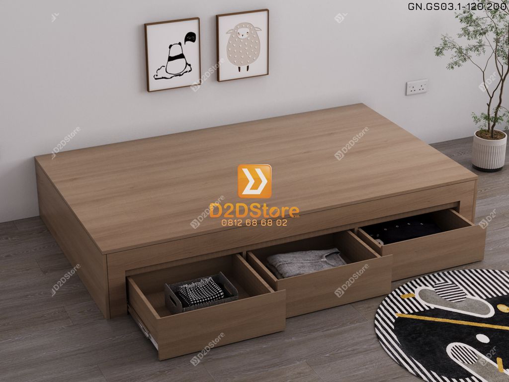 Giường ngủ dạng bục đa năng GN.GS03-1200