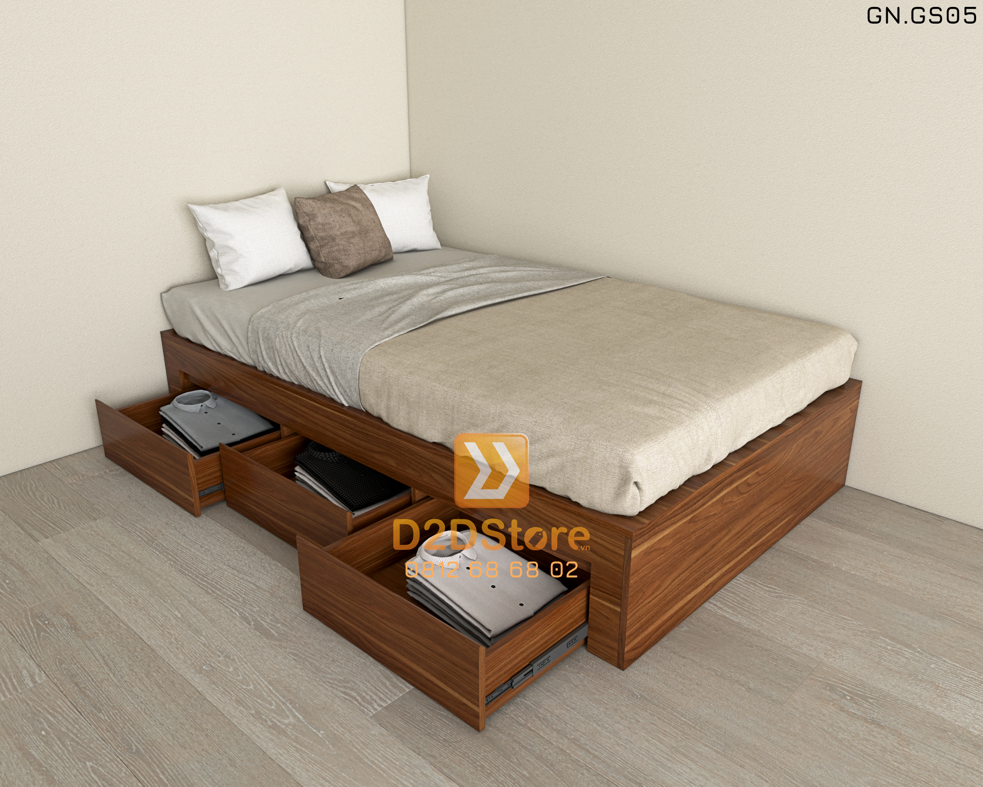 Giường ngủ kiểu bục sàn GN.GS05 