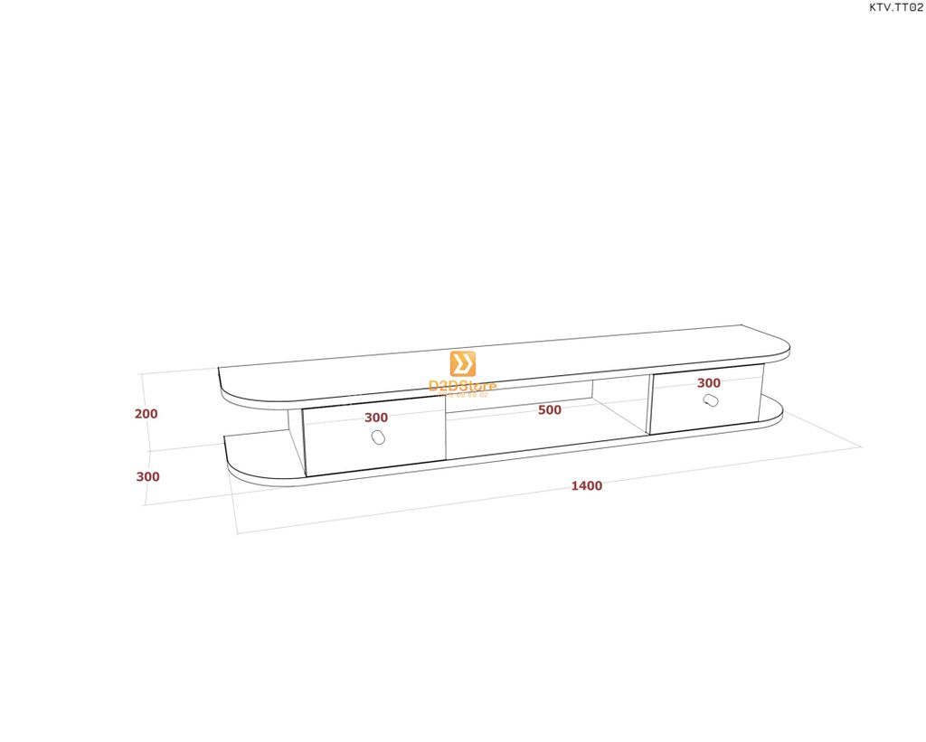 Kệ tivi treo tường KTV.TT02