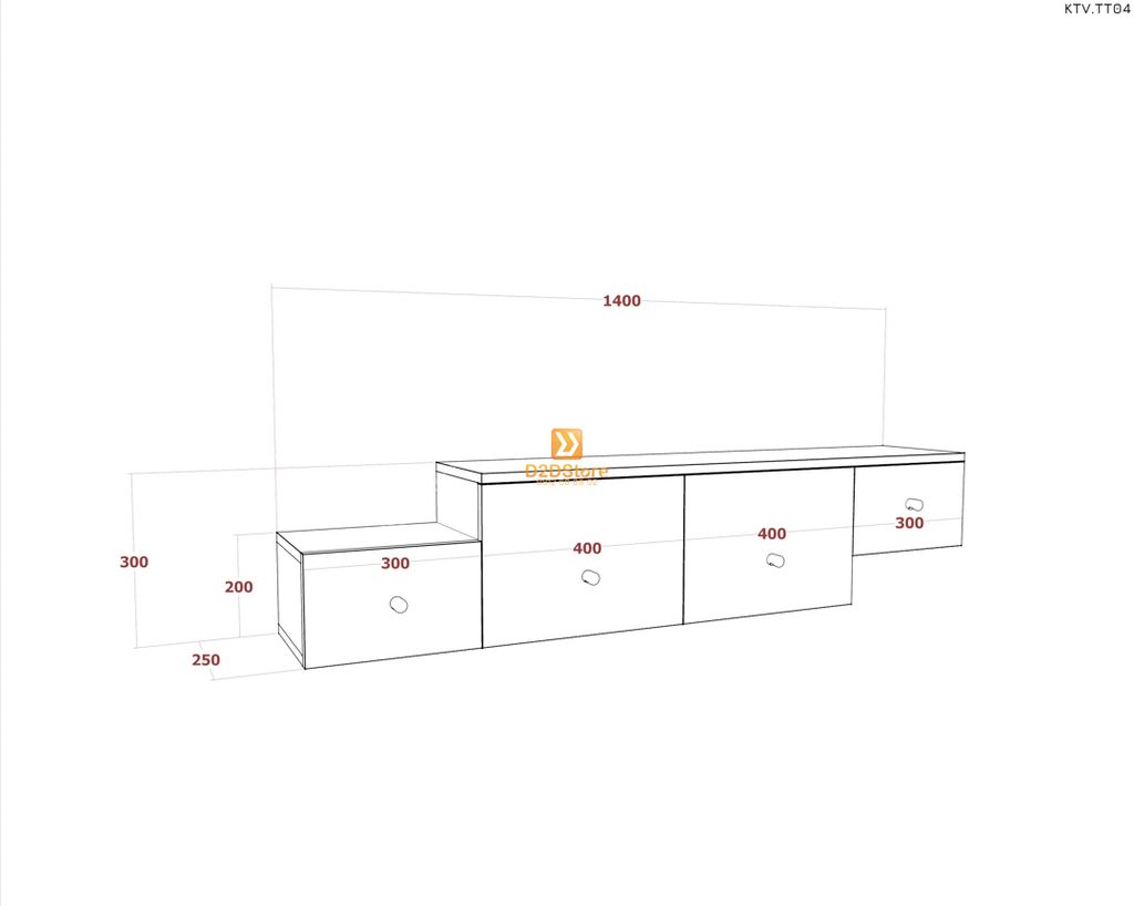 Kệ tivi treo tường KTV.TT04