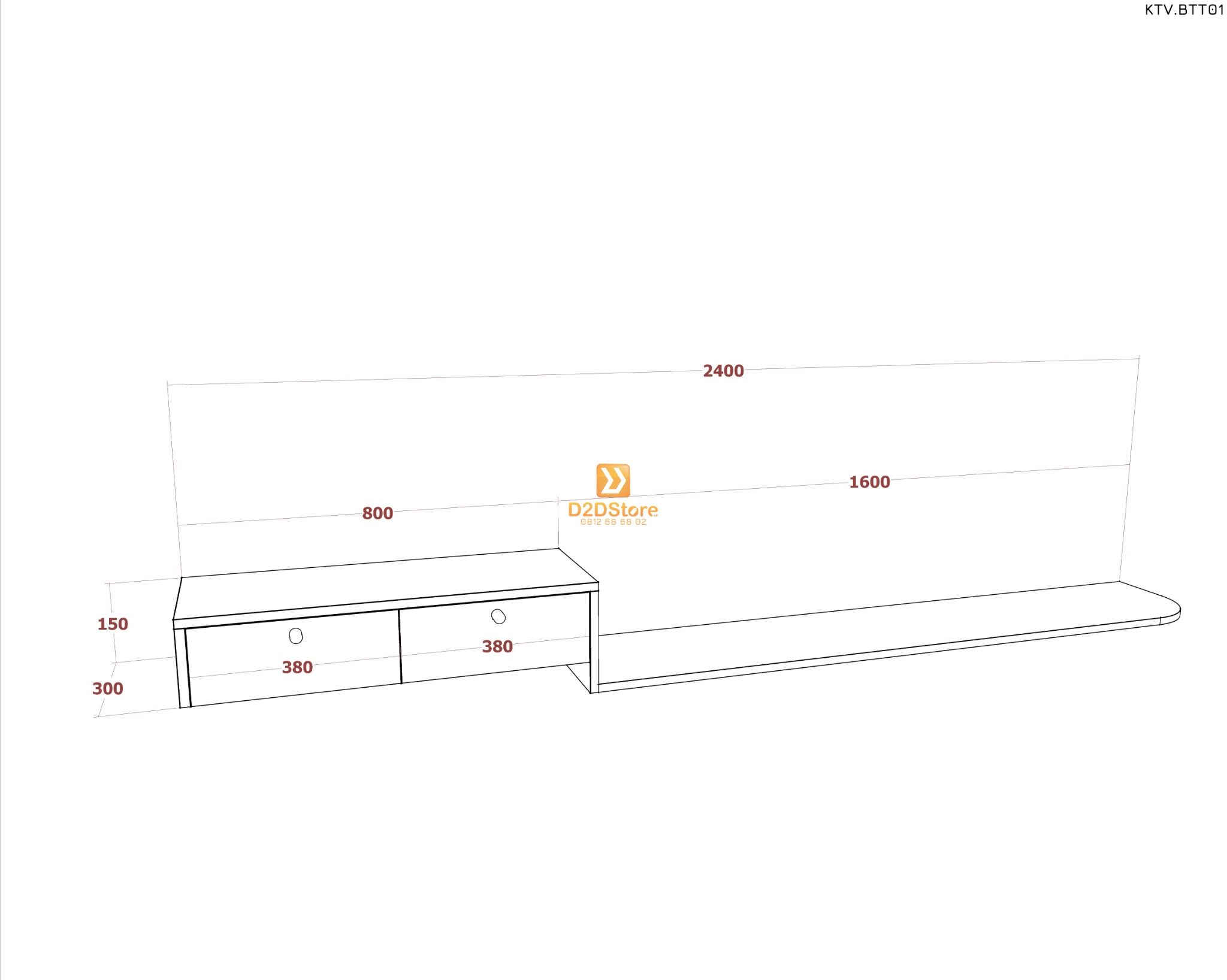  Kệ tivi kết hợp bàn trang điểm KTV.BTT01 