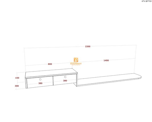 Kệ tivi kết hợp bàn trang điểm KTV.BTT01