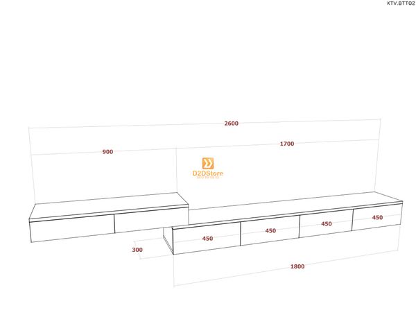 Kệ tivi kết hợp bàn trang điểm KTV.BTT02