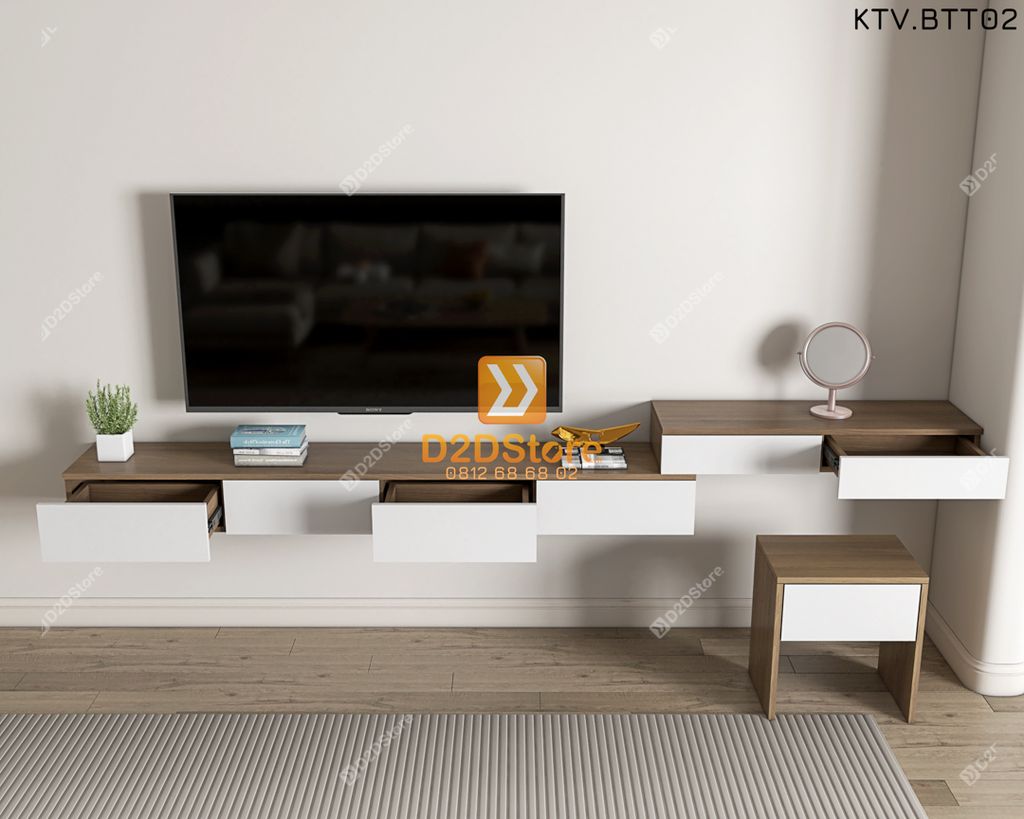 Kệ tivi kết hợp bàn trang điểm KTV.BTT02