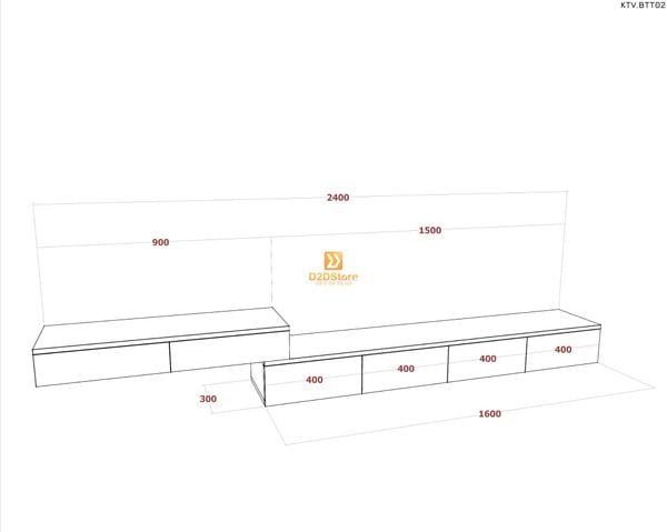 Kệ tivi kết hợp bàn trang điểm KTV.BTT02