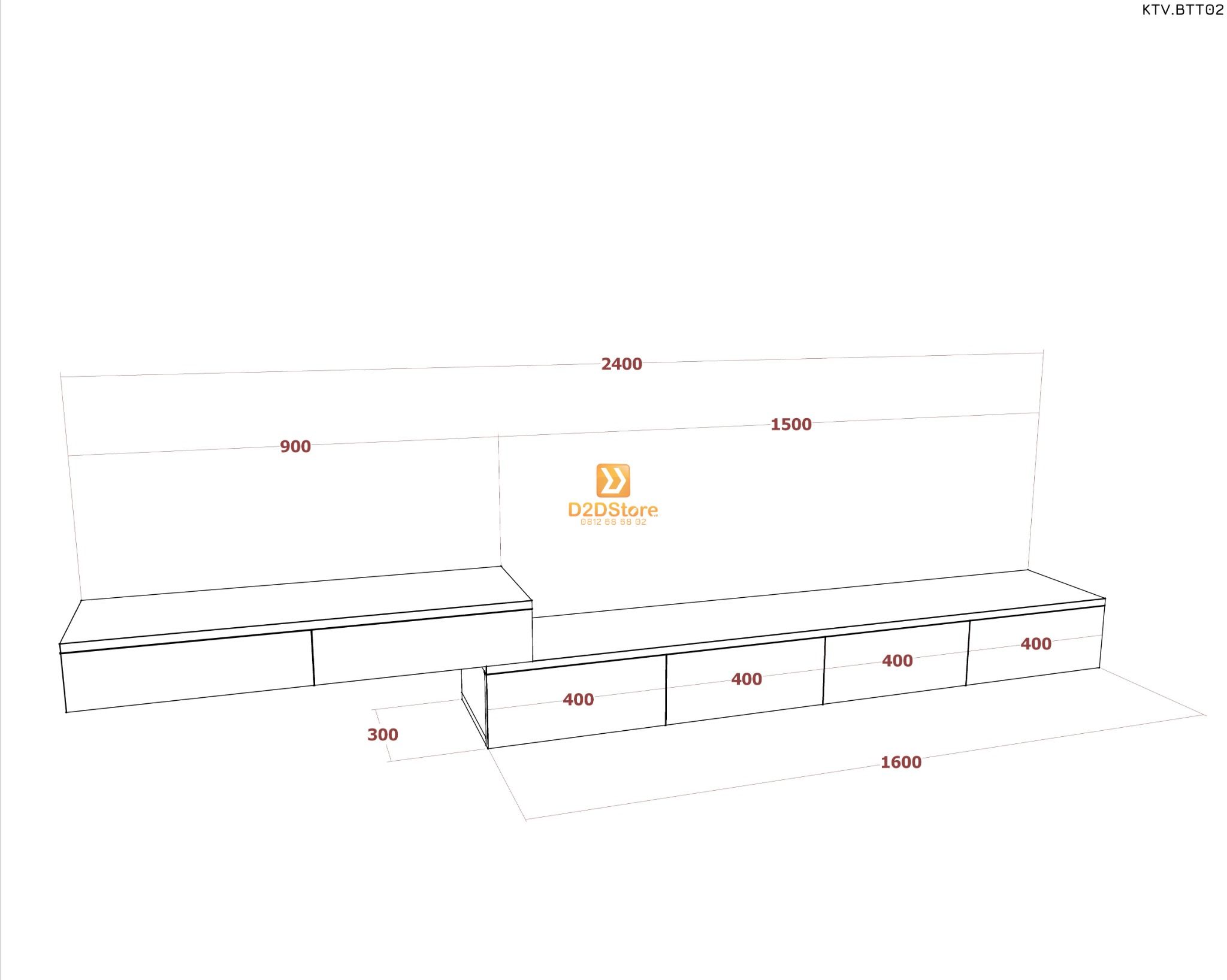  Kệ tivi kết hợp bàn trang điểm KTV.BTT02 
