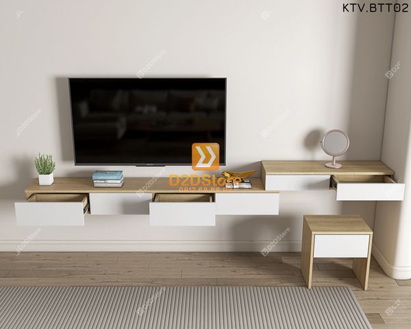 Kệ tivi kết hợp bàn trang điểm KTV.BTT02