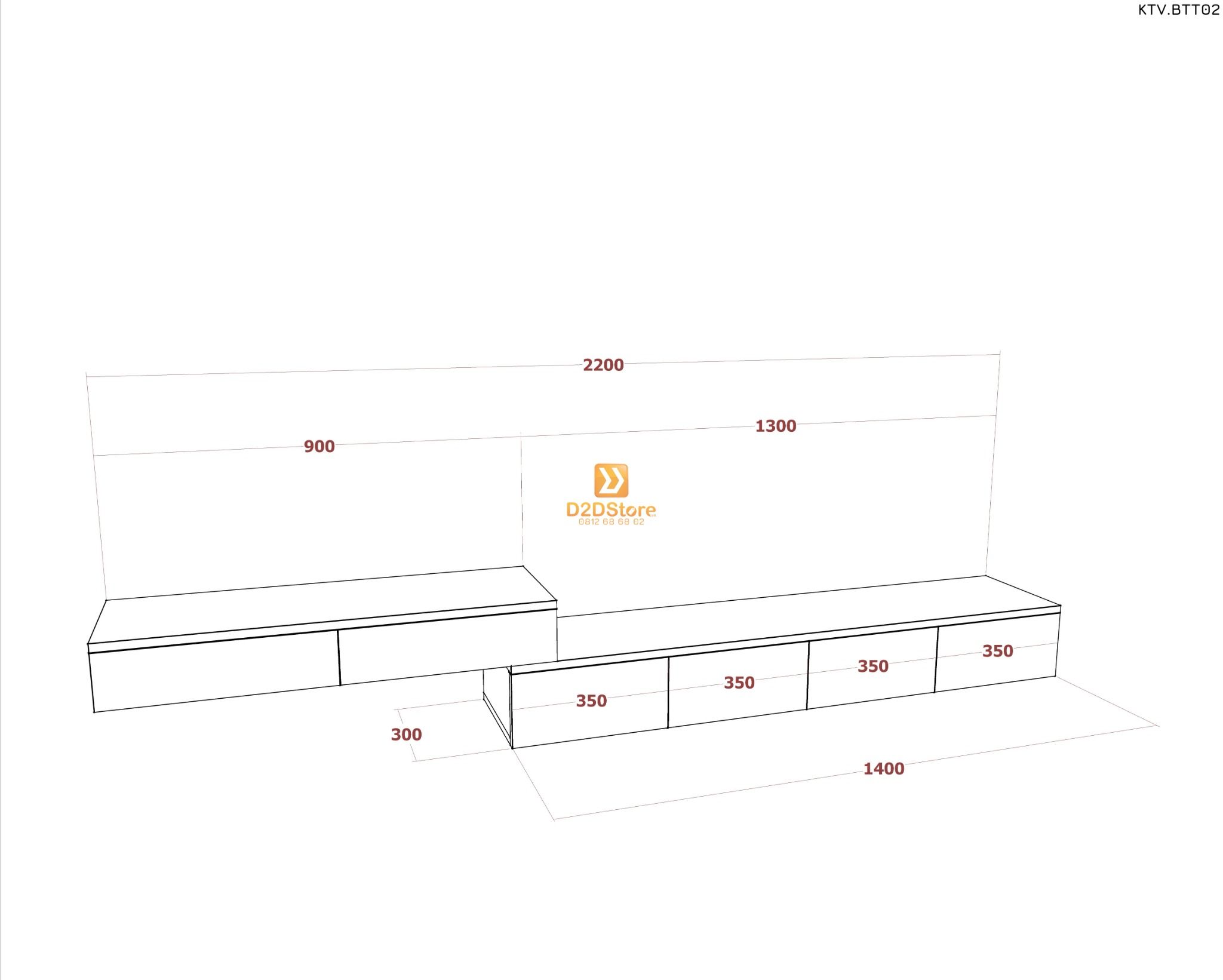  Kệ tivi kết hợp bàn trang điểm KTV.BTT02 