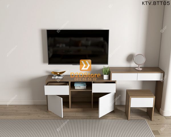 Kệ tivi kết hợp bàn trang điểm KTV.BTT05