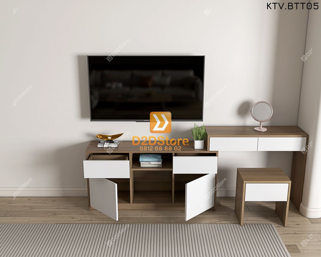  Kệ tivi kết hợp bàn trang điểm KTV.BTT05 
