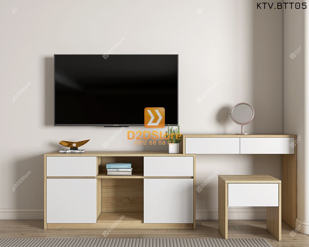 Kệ tivi kết hợp bàn trang điểm KTV.BTT05