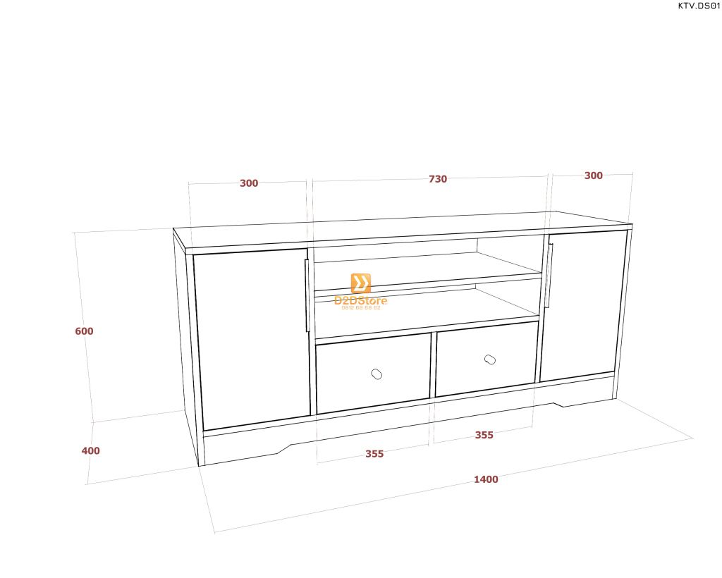 Kệ tivi để sàn KTV.DS01