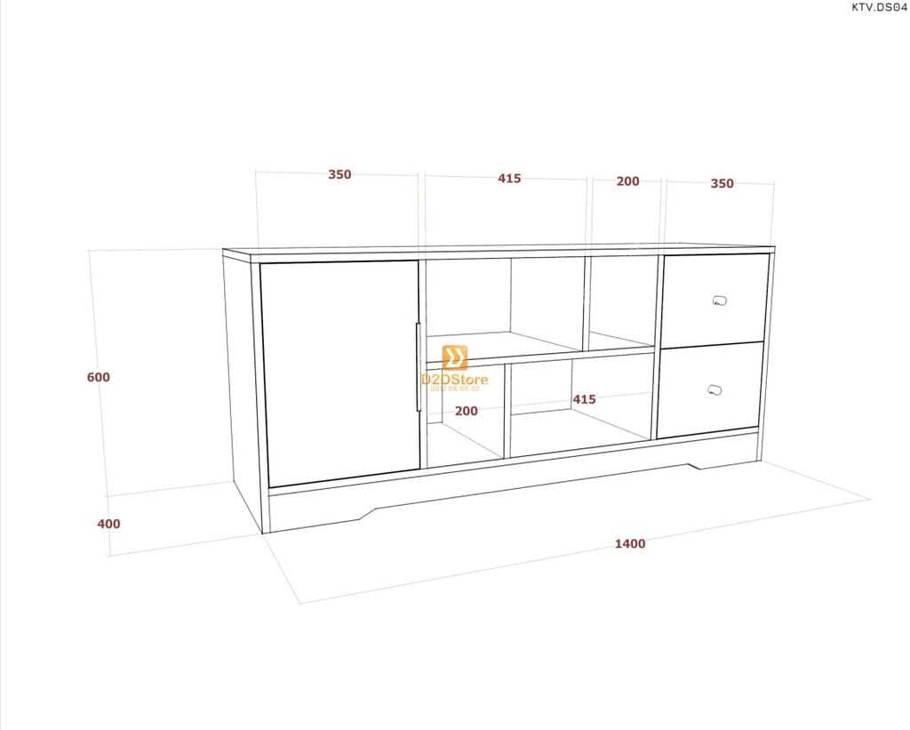 Kệ tivi để sàn KTV.DS04