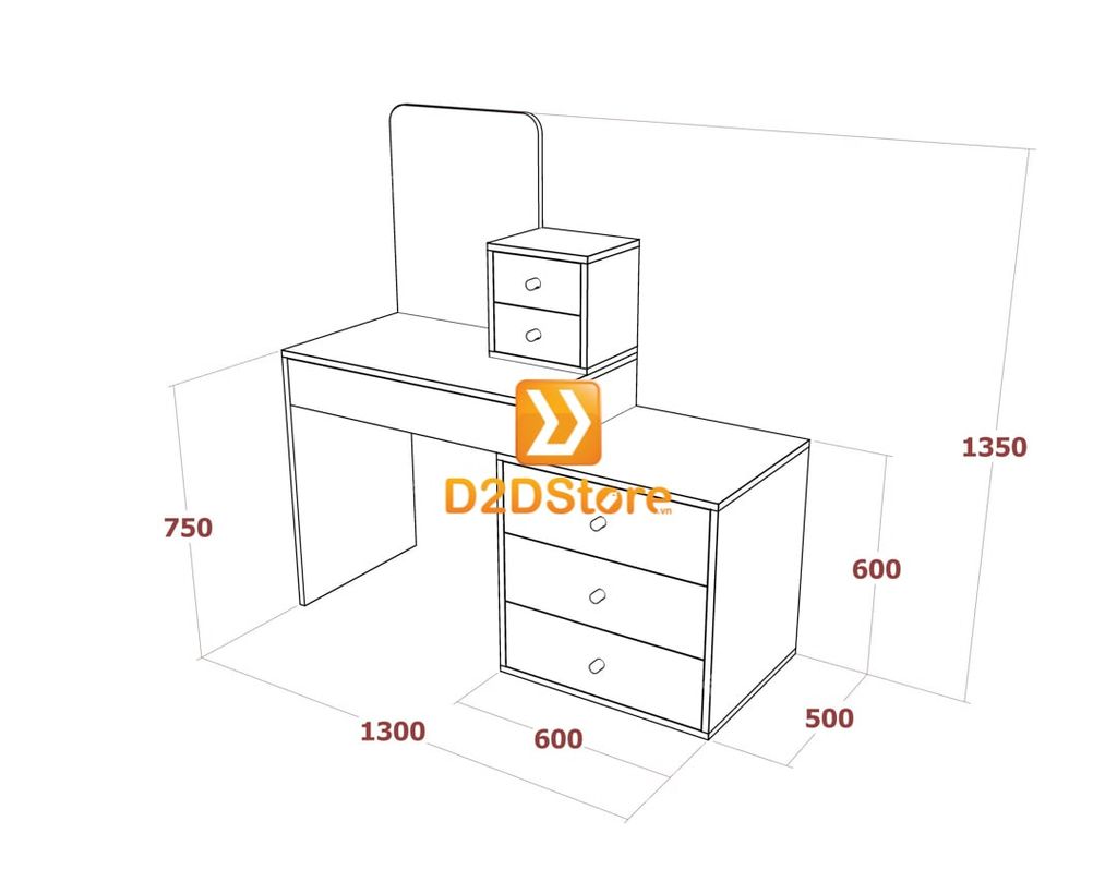 Bộ bàn trang điểm để sàn BBTD.DS13